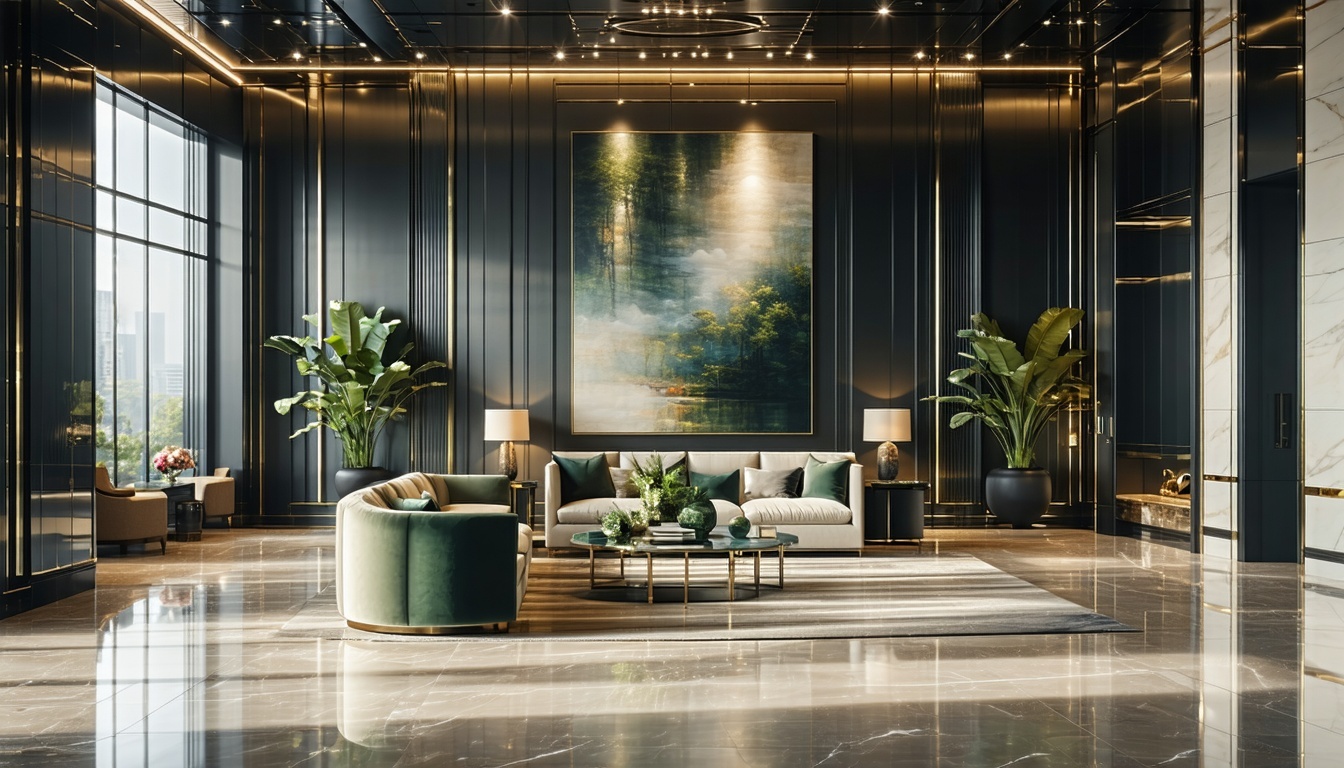 Luxury Apartment Lobby Featuring Moss Lane Pieces