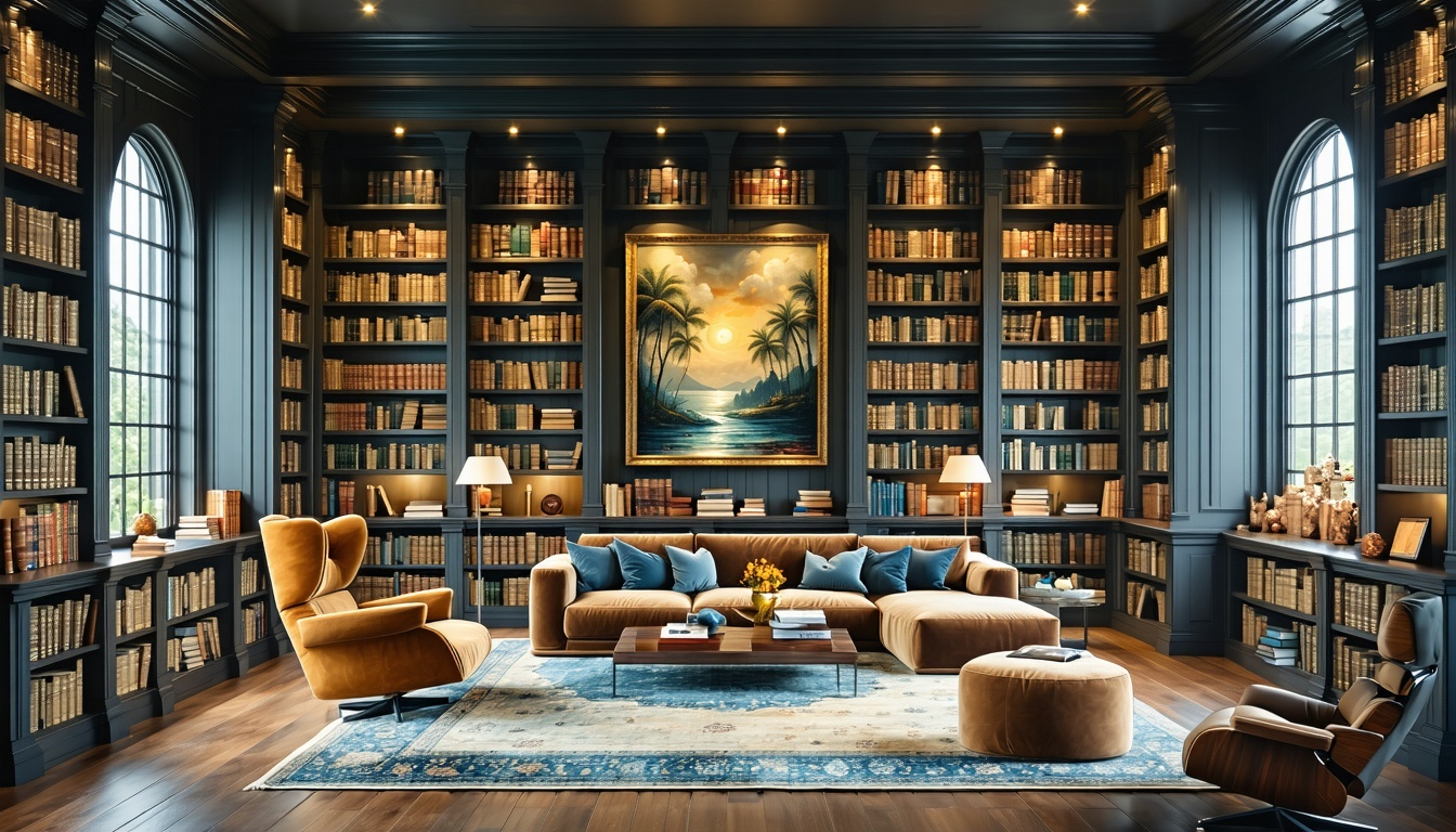 Custom Home Library by Moss Lane